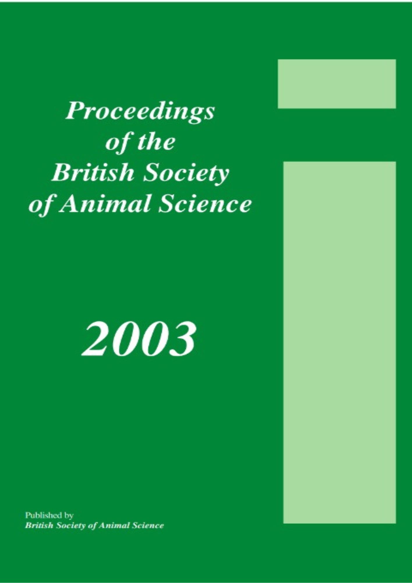 BSAS 2003 Proceedings